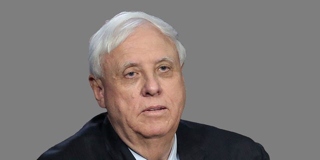 Headshot of Jim Justice as Governor of West Virginia graphic element on grey
