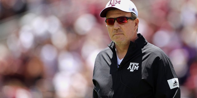 Aggies head coach Jimbo Fisher during the spring game at Kyle Field on April 24, 2021, in College Station, Texas.