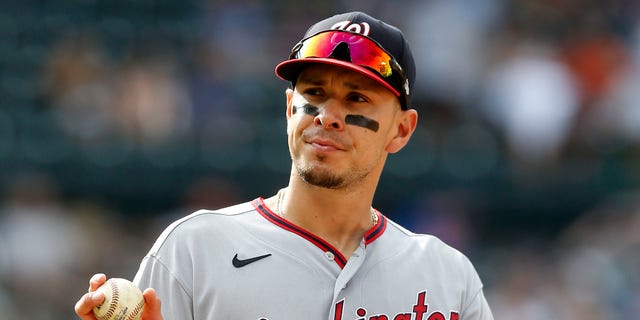 Joey Meneses of the Washington Nationals in action against the New York Mets at Citi Field in New York City on Sunday, Sept. 4, 2022.