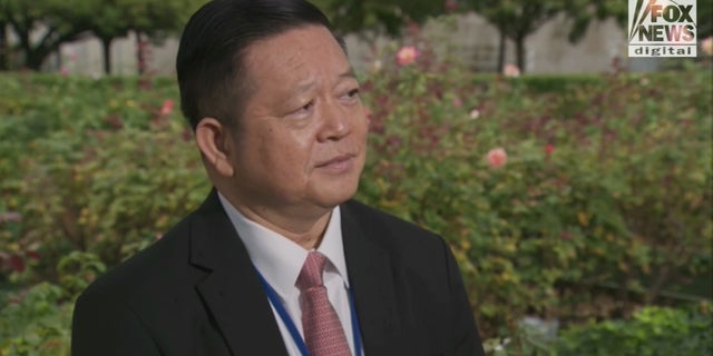Dr. Kao Kim Hourn, delegate attached to the prime minister of Cambodia, current chairman of ASEAN and recently elected secretary-general, speaks with Fox News Digital in the Rose Garden of the United Nations headquarters in New York City, 9/22/22.