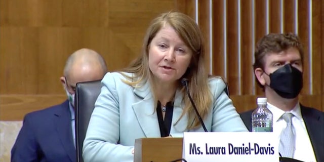 Laura Daniel-Davis, the DOI's principal deputy assistant secretary for land and minerals management, is pictured during a Senate confirmation hearing on Feb. 8. Daniel-Davis has yet to be confirmed to be the agency's assistant secretary for land and minerals management.