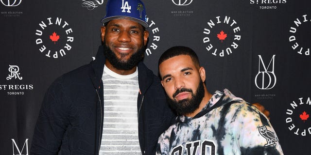 NBA player LeBron James and rapper Drake attend the Uninterrupted Canada Launch at The St. Regis Toronto's Louis Lewis on August 2, 2019 in Toronto, Canada.