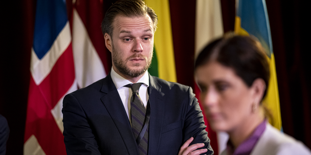 25 May 2022, Norway, Kristiansand: Gabrielius Landsbergis, Foreign Minister of Lithuania, arrives at the meeting of the Foreign Ministers of the Baltic Sea Council. Founded in 1992, the Baltic Sea Council is a political forum for regional cooperation. Photo: Fabian Sommer/dpa (Photo by Fabian Sommer/picture alliance via Getty Images)