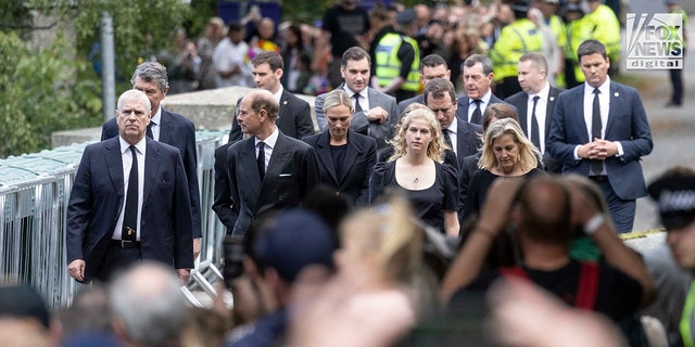 Members of the Royal Family visit Crathy Kirk for a private service and then walkout talking to members of the public.