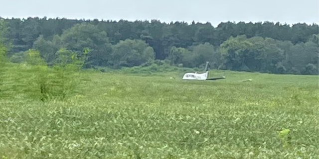 Patterson landed in a field where he was taken into custody.