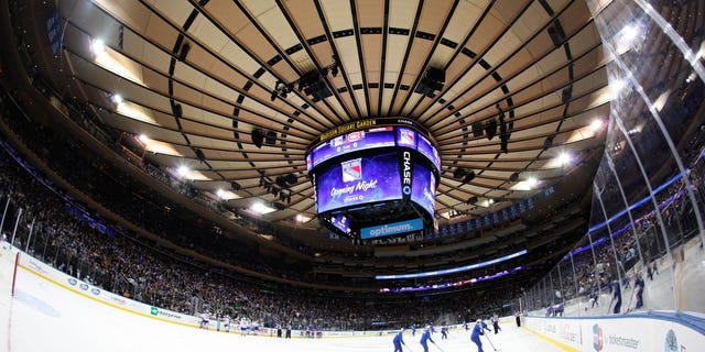An overview of the fully renovated Madison Square Garden during a game between the New York Rangers and the Montreal Canadiens Oct. 28, 2013, in New York City.