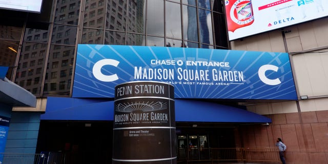 Entrance to Madison Square Garden in Manhattan, New York. 