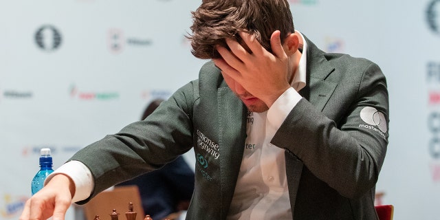 Magnus Carlsen (NOR) during the FIDE Chess World Rapid & Blitz 2021 in Warsaw, Poland, on December 29, 2021.