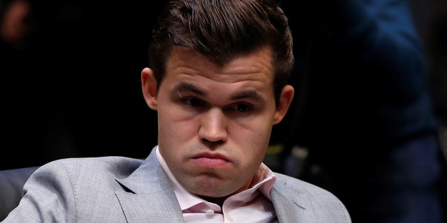 Magnus Carlsen vs. Fabiano Caruana, London, Britain, Nov. 26, 2018, Norway's Magnus Carlsen during round 12 of the World Chess Championship Final.