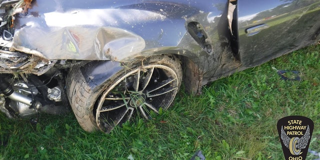 Myles Garrett's damaged Porsche.