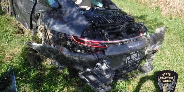 Myles Garrett's Porsche flipped several times.