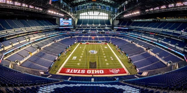 Generic view of Lucas Oil Stadium before the Big 10 Championship Game between the Ohio State Buckeyes and the Wisconsin Badgers on December 2, 2017 at Lucas Oil Stadium in Indianapolis, IN.