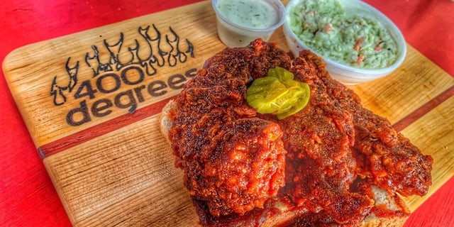 400 Degrees is a beloved hotspot for Nashville hot chicken, specializing in bone-in breast quarters. Nashville hot chicken sauce is a blend of cayenne paprika for heat, paprika for rich red color, and oil for texture and mouthfeel.