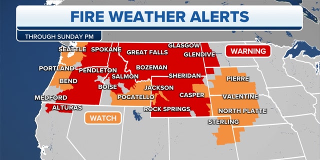 Fire weather alerts through Sunday in the High Plains