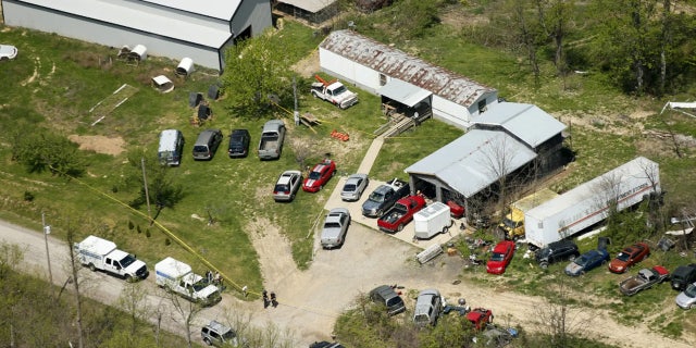 An aerial view of the Ohio property where several members of the Roden family were shot dead in 2016. 