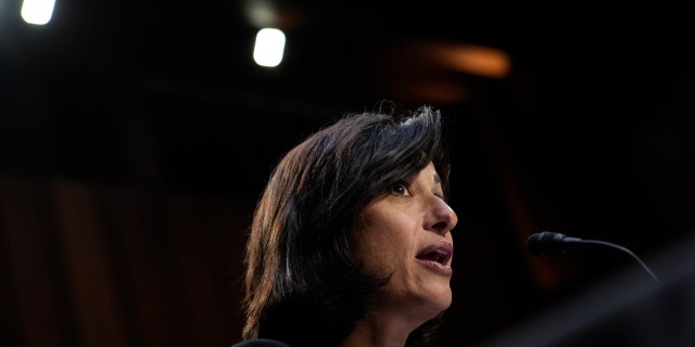 Centers for Disease Control and Prevention Director Dr. Rochelle Walensky testifies during a Senate hearing. 