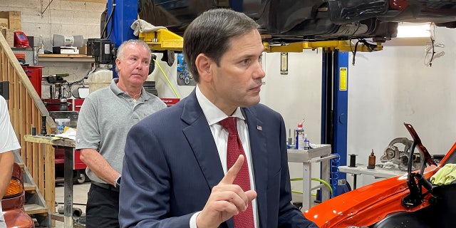 Sen. Marco Rubio speaks at a press conference with members of National Federation of Independent Business in West Palm Beach, Fla., on Sept. 16, 2022 (Ronn Blitzer/Fox News Digital)