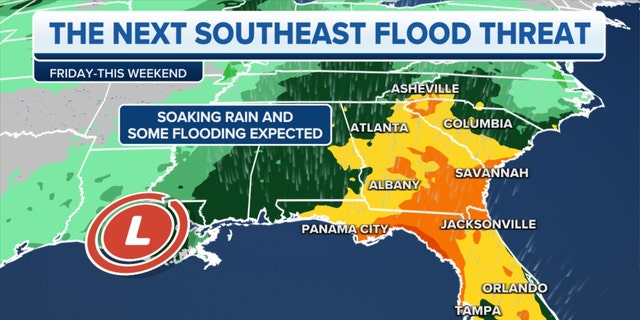 Flood threats in the Southeast over the weekend