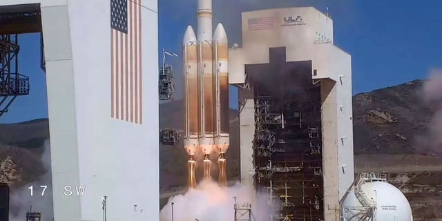 In this photo released by United Launch Alliance, a classified satellite for the U.S. National Reconnaissance Office is launched into orbit aboard a United Launch Alliance Delta 4 Heavy rocket on Saturday, Sept. 24, 2022, at Vandenberg Space Force Base in California's Santa Barbara County. It was the last launch of a Delta 4 from the West Coast. (United Launch Alliance via AP)