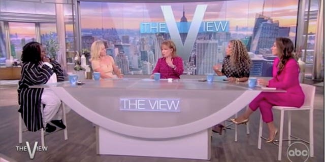 "The View" hosts Whoopi Goldberg, Sara Haines, Joy Behar, Sunny Hostin and Alyssa Farah Griffin on Sept. 20, 2022.