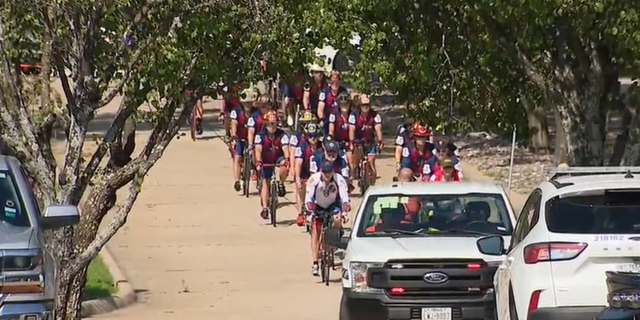 First responders from across the U.S. are riding bikes through Texas to remember fallen police officers, firefighters and paramedics.