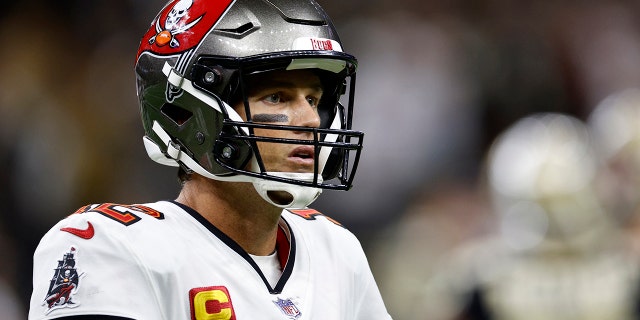 Tom Brady #12 of the Tampa Bay Buccaneers in action against the New Orleans Saints at Caesars Superdome on September 29. February 18, 2022 in New Orleans, Louisiana.