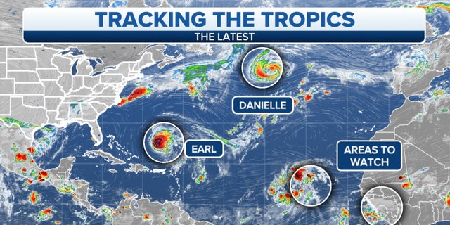 Areas to watch and hurricanes in the Tropics