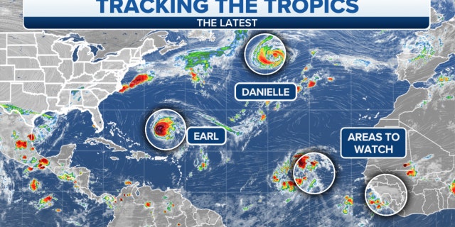 Areas to watch and hurricanes in the Tropics