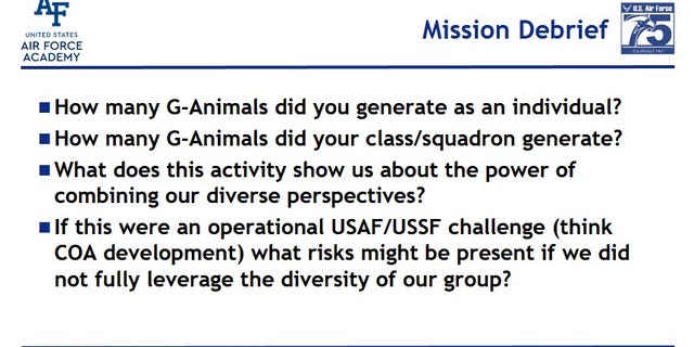 A slide presentation by the United States Air Force Academy in Colorado titled, "Diversity and Inclusion: What it is, why we care, and what we can do."