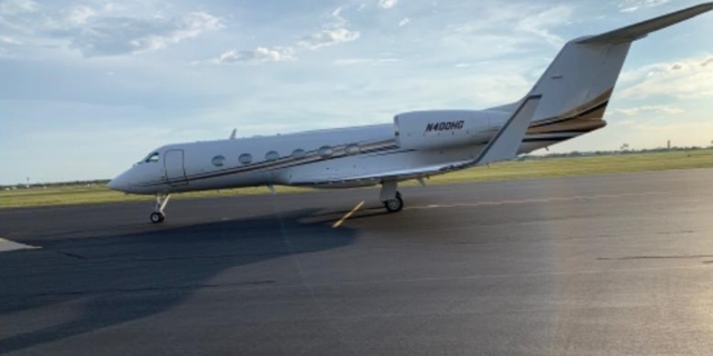 A Texas DPS pilot was conducting a ramp check on a Gulf Stream IV aircraft because he suspected 