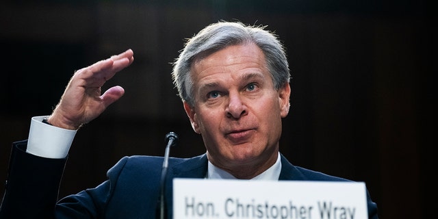 FBI Director Christopher Wray, testifies during the Senate Judiciary Committee hearing titled Oversight of the Federal Bureau of Investigation, in Hart Building on Thursday, Aug. 4, 2022. 