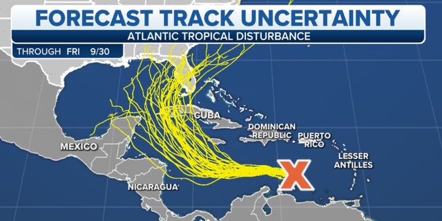 Uncertainty of the forecast track