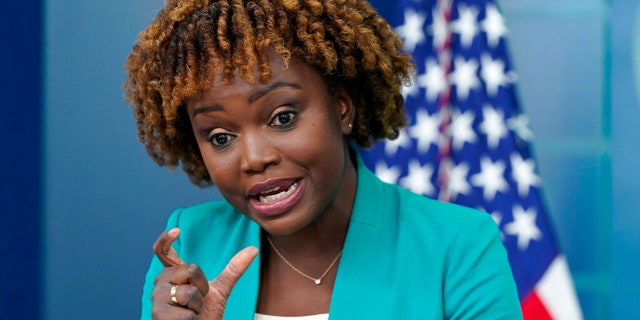 White House Press Secretary Karine Jean-Pierre speaks at the daily briefing at the White House in Washington on Thursday, September 1, 2022.