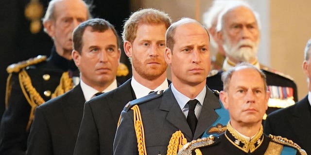Prince William and Prince Harry put their differences aside to walk in the late Queen's funeral procession.