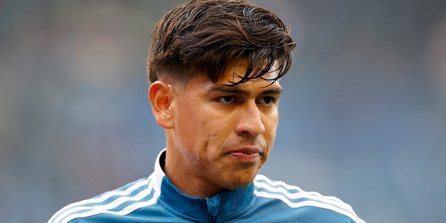 Xavier Arreaga #3 of Seattle Sounders looks on before the game against the New York City during the CONCACAF Champions League Semifinals at Lumen Field on April 06, 2022 in Seattle, Washington.