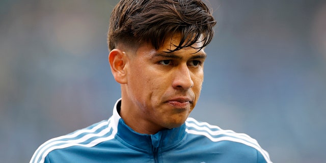 Xavier Arreaga #3 of Seattle Sounders looks on before the game against the New York City during the CONCACAF Champions League Semifinals at Lumen Field on April 06, 2022 in Seattle, Washington.