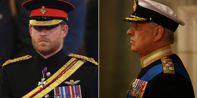 Prince Harry did not have the "ER" logo on his military uniform at Queen Elizabeth II's vigil, but Prince Andrew did despite neither being working royal family members.