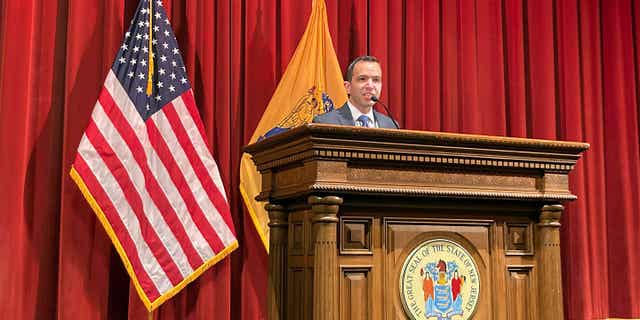 Matt Platkin, pictured here giving a speech in Trenton, New Jersey, on Feb. 3, 2020, has been appointed to be New Jersey's new attorney general.