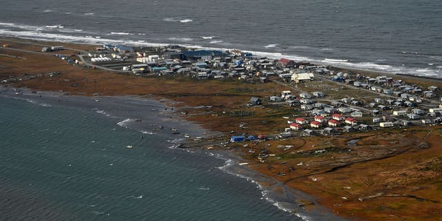 Pictured: An aerial view of Deering, Alaska, damaged by Typhoon Merbok, taken on Sept. 18, 2022. 