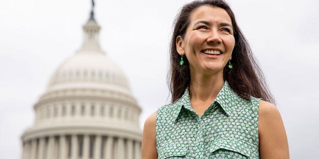 Pictured: Mary Peltola, D-Alaska, poses for a portrait at the U.S. Capitol in Washington on Sept. 12, 2022.