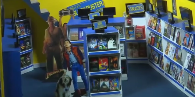 Bella's Blockbuster set is filled with dozens of mini tapes of popular 1980s movies.