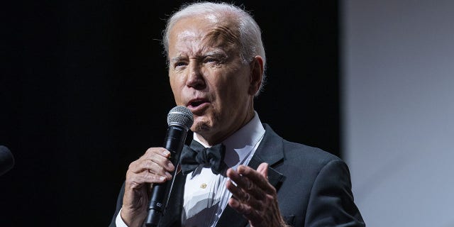 President Joe Biden speaks during the Congressional Hispanic Caucus Institute gala in Washington, DC on Thursday, September 15, 2022. (Jim Lo Scalzo/EPA/Bloomberg via Getty Images)