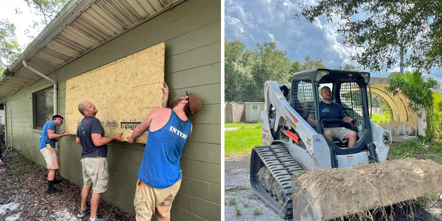 The team has also been boarding up the various structures at the rescue over the past few days, including the gift shop where some people will stay to keep an eye on the cats during the storm.