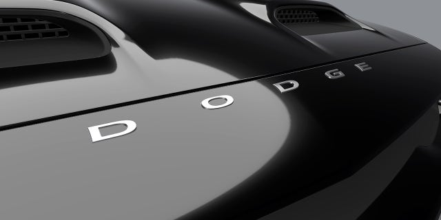 The Challenger Black Ghost features Dodge lettering on the nose.