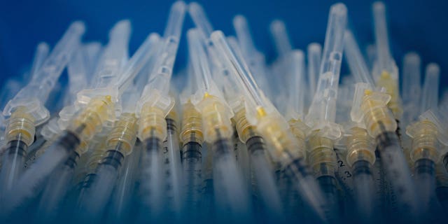 Pictured: Syringes at the Skippack Pharmacy in Schwenksville, Pennsylvania, pictured on May 19, 2022.
