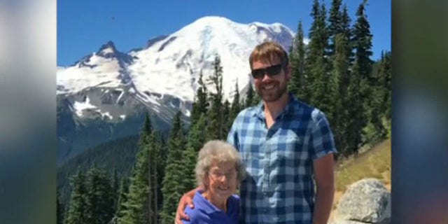 A photo of Brad Ryan with his grandmother Joy Ryan at a national park displayed on 'Fox and Friends' on Friday, Sept. 9, 2022.