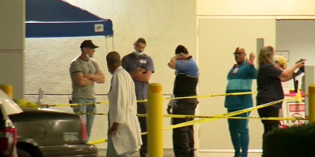The scene where a hospital worker was stabbed in Los Angeles County, Calif. on Sept. 19, 2022.