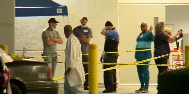 The scene where a hospital worker was stabbed in Los Angeles County, Calif. on Sept. 19, 2022.