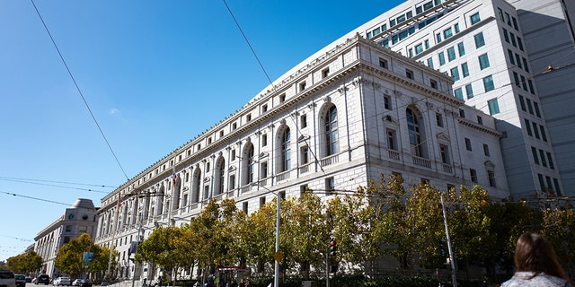 The facade of the California Supreme Court building at the Civic Center in San Francisco, California on October 2, 2016.