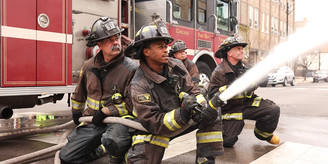 The "Chicago Fire" (seen in season 10) shooting occurred near the funeral home where the NBC show was filming Wednesday